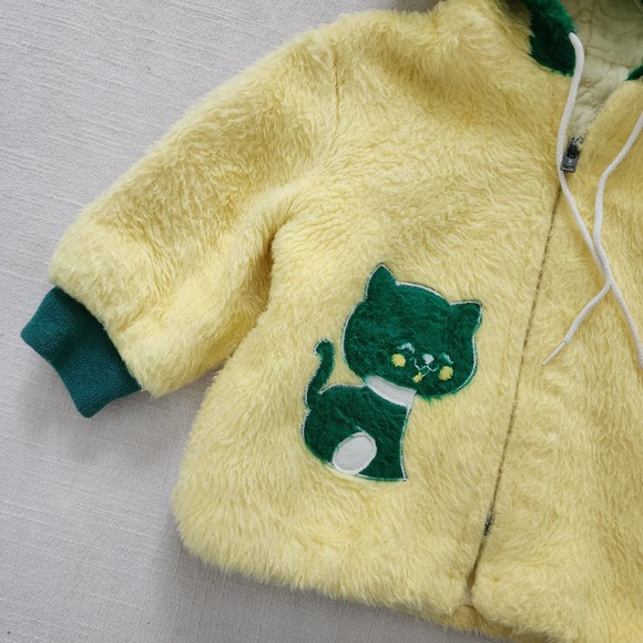 Vintage 50s/60s Kitty Hooded Furry Jacket 18-24 months - Picture 2 of 9